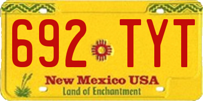 NM license plate 692TYT