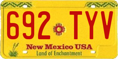 NM license plate 692TYV