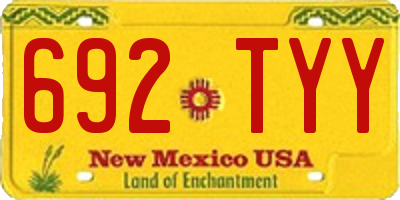 NM license plate 692TYY