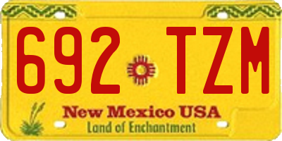 NM license plate 692TZM