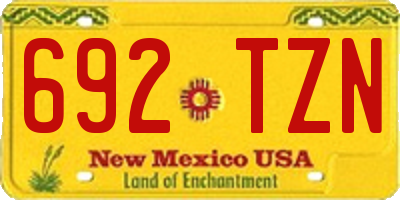 NM license plate 692TZN