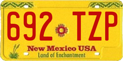 NM license plate 692TZP