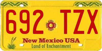 NM license plate 692TZX