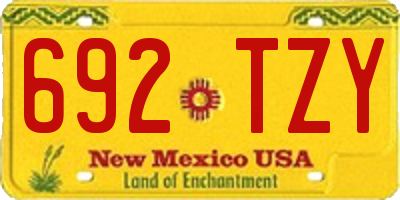 NM license plate 692TZY