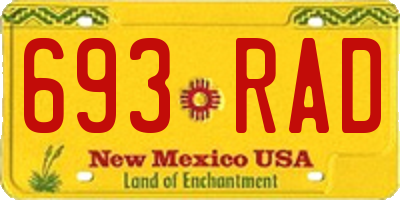 NM license plate 693RAD