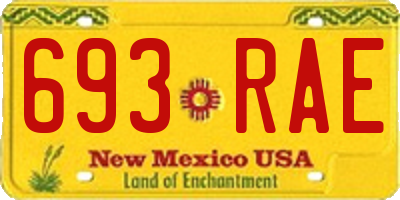 NM license plate 693RAE