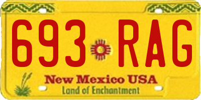 NM license plate 693RAG