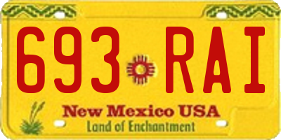 NM license plate 693RAI