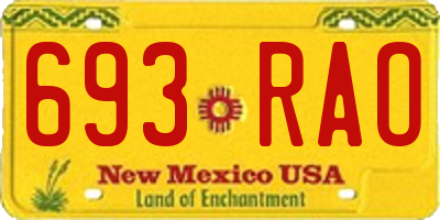 NM license plate 693RAO