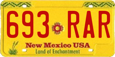 NM license plate 693RAR
