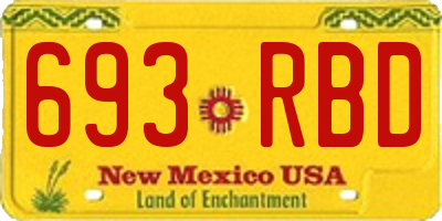 NM license plate 693RBD