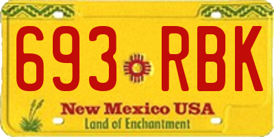 NM license plate 693RBK