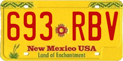 NM license plate 693RBV