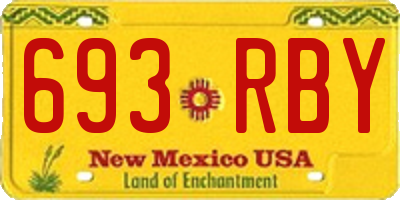 NM license plate 693RBY