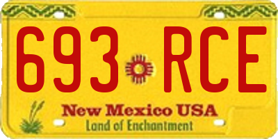 NM license plate 693RCE
