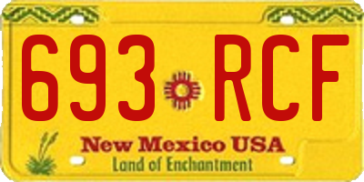 NM license plate 693RCF