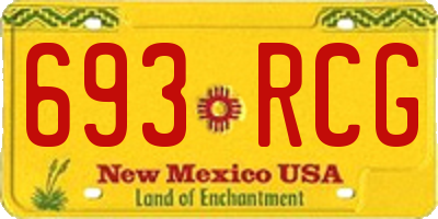 NM license plate 693RCG