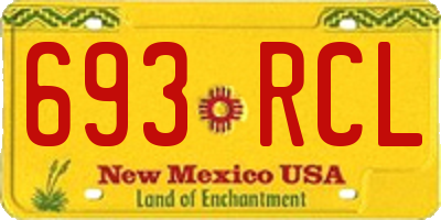 NM license plate 693RCL
