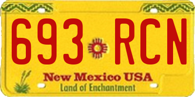 NM license plate 693RCN