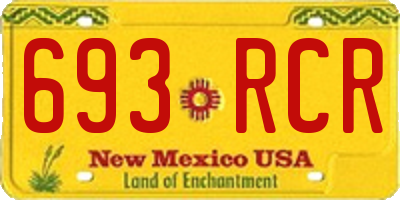 NM license plate 693RCR