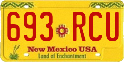 NM license plate 693RCU