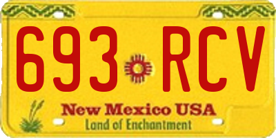 NM license plate 693RCV