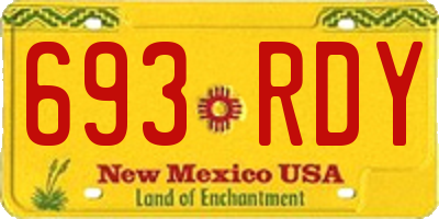 NM license plate 693RDY