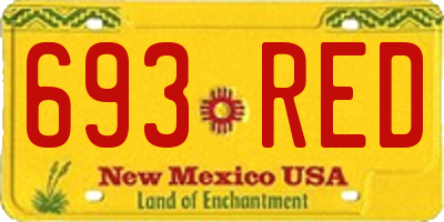 NM license plate 693RED