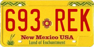 NM license plate 693REK