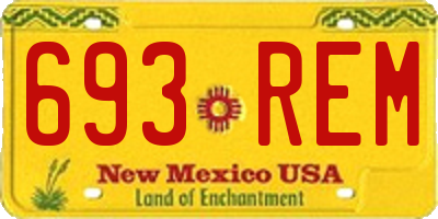NM license plate 693REM