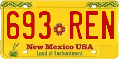 NM license plate 693REN