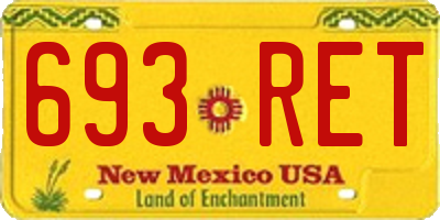NM license plate 693RET