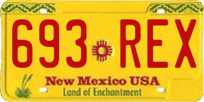 NM license plate 693REX
