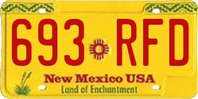NM license plate 693RFD