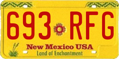 NM license plate 693RFG