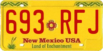 NM license plate 693RFJ