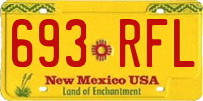 NM license plate 693RFL