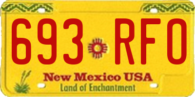 NM license plate 693RFO