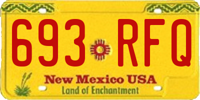 NM license plate 693RFQ