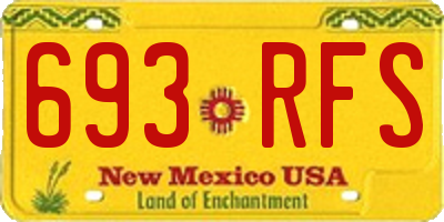 NM license plate 693RFS