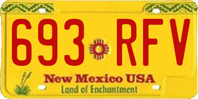 NM license plate 693RFV