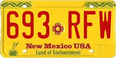 NM license plate 693RFW