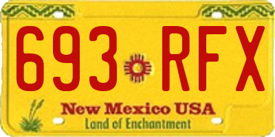 NM license plate 693RFX