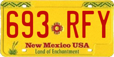 NM license plate 693RFY