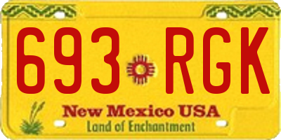 NM license plate 693RGK