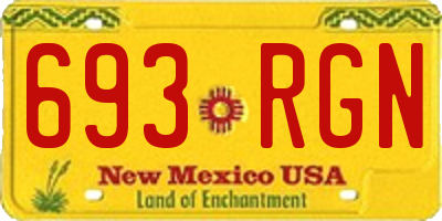 NM license plate 693RGN
