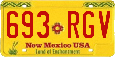 NM license plate 693RGV