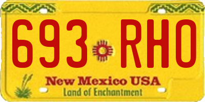 NM license plate 693RHO
