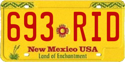 NM license plate 693RID