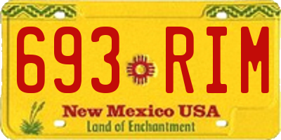 NM license plate 693RIM